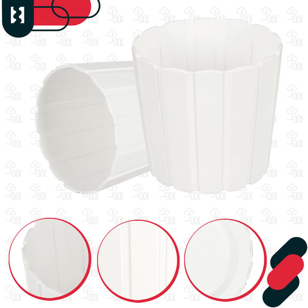 Plastkruka för blommor och örter, vit 16,5x15cm