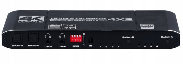 Matrix 4x2 Switch Splitter HDMI 2.0 HDR 18G UHD 4K