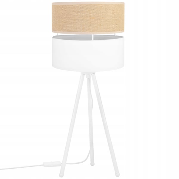 BORDLAMPE JUTE LAMPESKÆRM 20 CM HVID