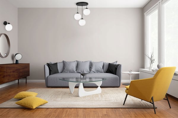 ELEGANT VÆGLAMPE MED LOFTKUGLE HVID LED
