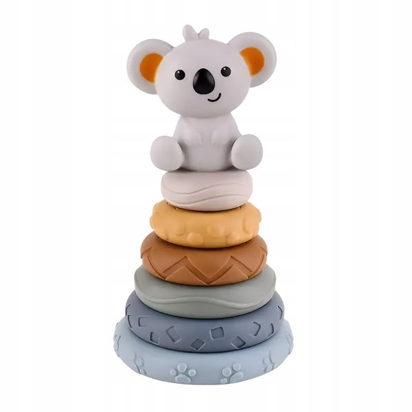 Mjuka gummibjældker med sensorik og kreative tårnpyramider Montessori koala