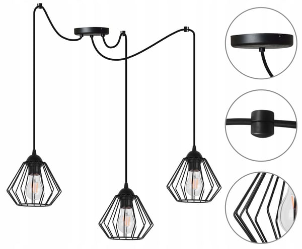 HÄNGANDE taklampa ljuskrona SPIDER loft E27 LED