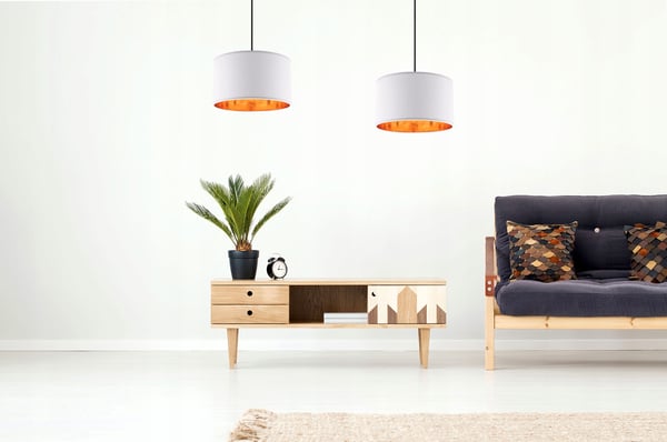 Lofthængende lampe med gylden center LED