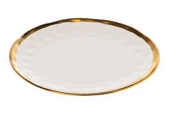 Lissa tallrikset åtta vit guld