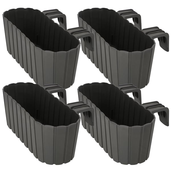 KOTARBAU Balkongväxtlåda oval rustik grå 400 mm 4-pack KOTARBAU Balkongväxtlåda oval rustik grå 400 mm 4-pack