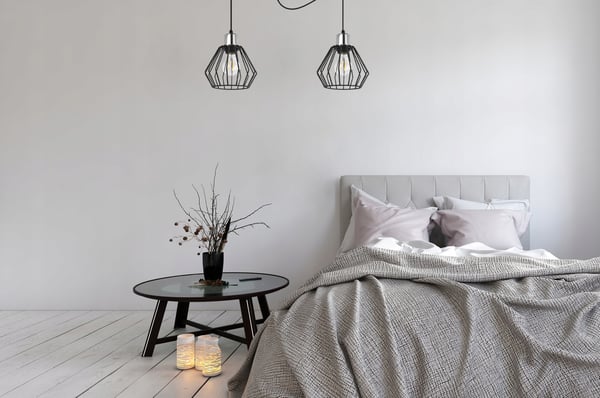 Hængelampe, loftslysekrone, trådskærm, LED