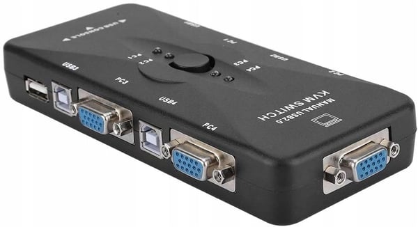 KVM-switch VGA 4x1-switch 3xUSB-hubblåda