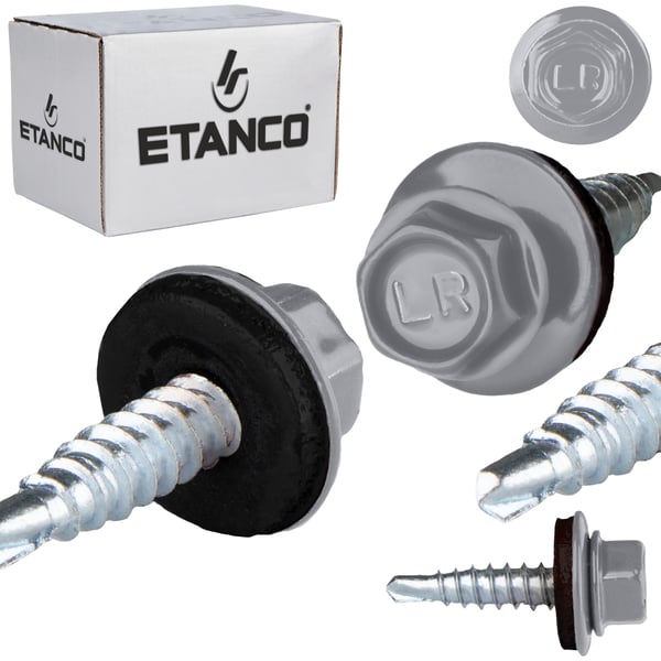 Landmandsskruer GTO2 Z14 4,8x20mm RAL 9006