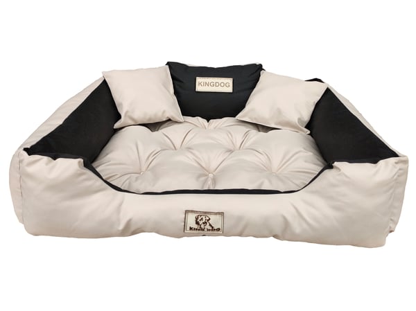 Koiran sänky kenneli KINGDOG 145x115 cm personalisoitu vedenpitävä beige
