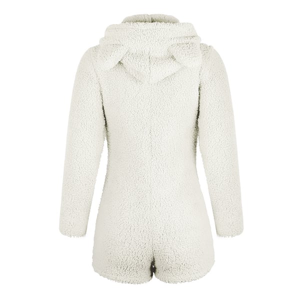 Helt stykke pyjamasdragt, varm heldragt med hætte, størrelse L