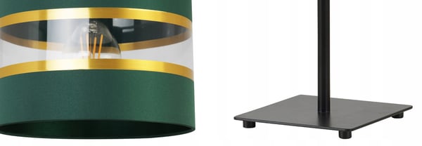 NATBORDLAMPE, ELEGANT GYLDET LAMPESKÆRM, 20 CM