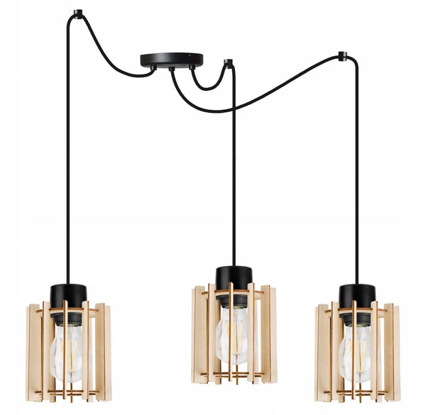 MODERN LED-TAKLAMPA I TRÄ