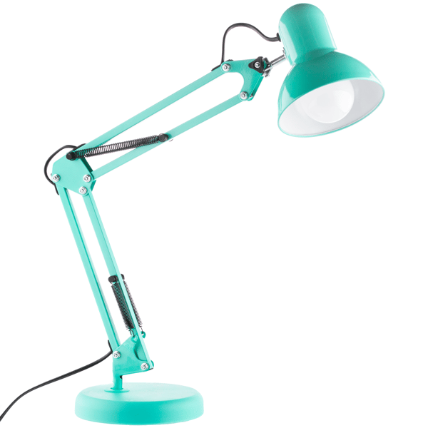 Pöytälamppu piirustustyöhön E27 TOBI minttu Lumiled ja klemmi työpöydälle