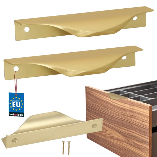 KOTARBAU modern möbelhandtag aluminium matt guld 96/116 mm set om 2