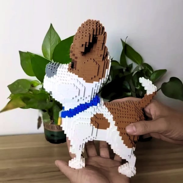Jack Russell hund byggklossar byggset 7100 delar