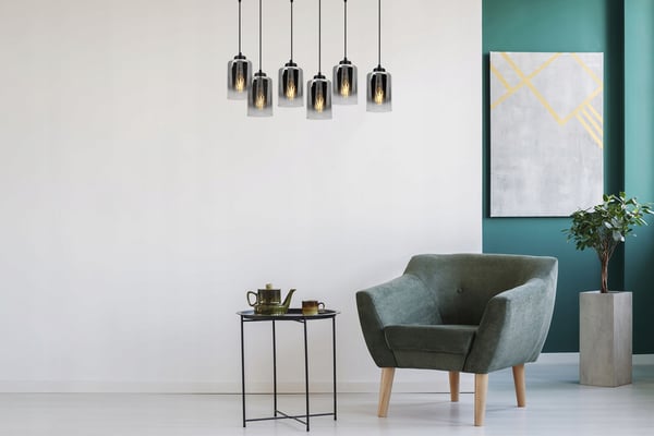 MODERNE ELEGANT HÆNGELAMPE MED GLASSKÆRM
