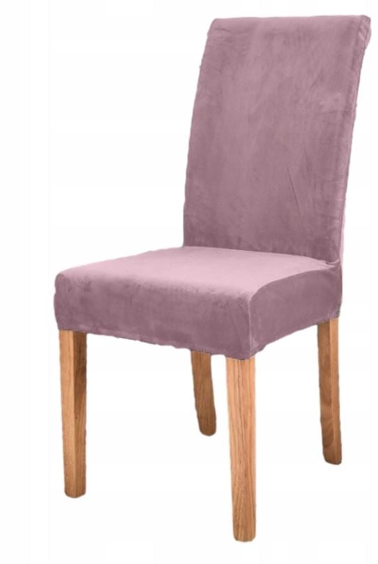 Samettinen tuolinpäällinen, vaaleanpunainen, paksu