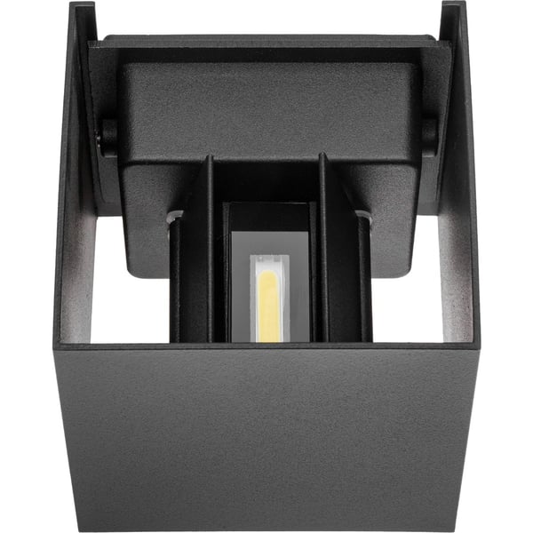 Vägglampa trädgård fasad LED 2x3W 4000K justerbar upp ned svart PICEA LUMILED