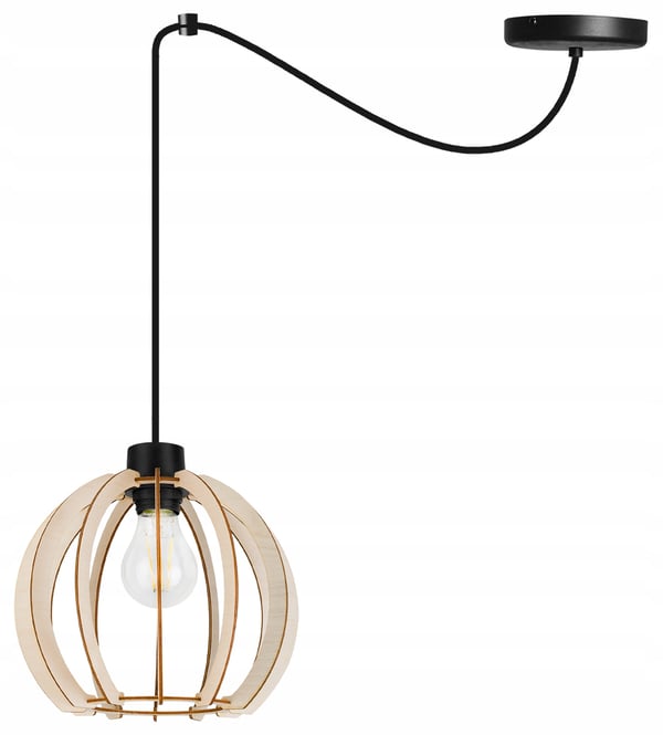 MODERN LED-TAKLAMPA I TRÄ