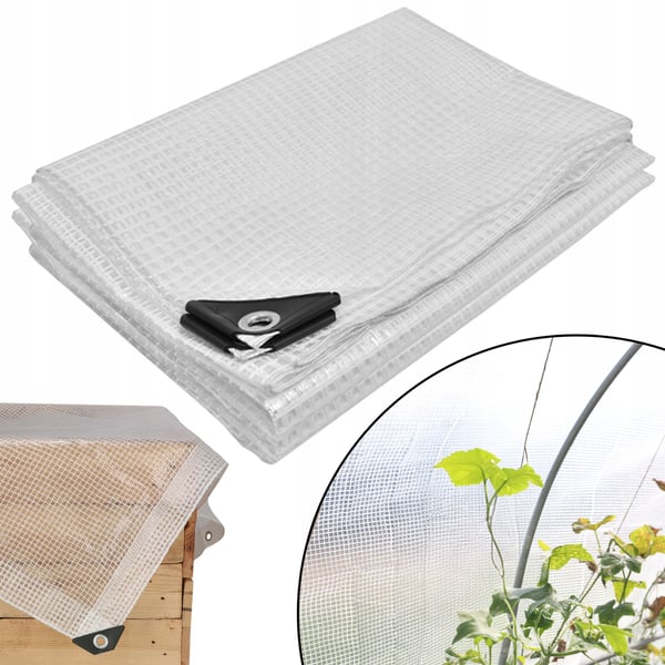 Kotarbau presenning skyddande överdrag vattentätt transparent växthus 120 g/m² 3x5 m
