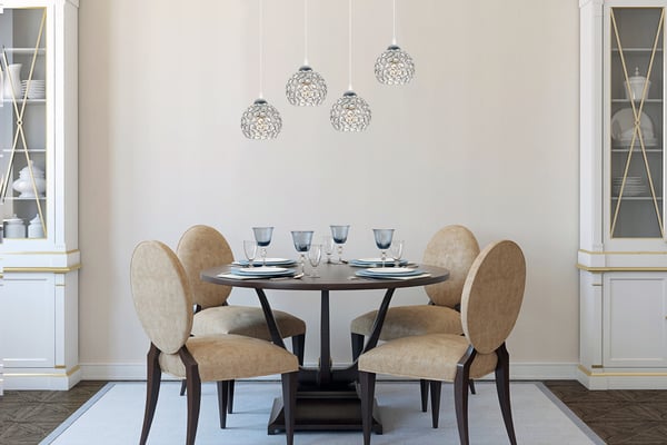 Kromhængende lampe med LED-krystal til loftet