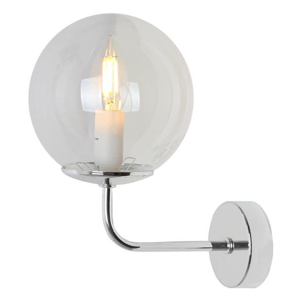 SIENA KROM VÆGLAMPE 1 FLAD LAMPE MED SORT E14 SKÆRM