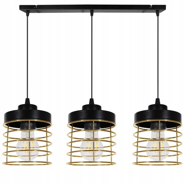 LOFTSLAMPE MED LED-LYKRONE MED GYLDEN TRÅD