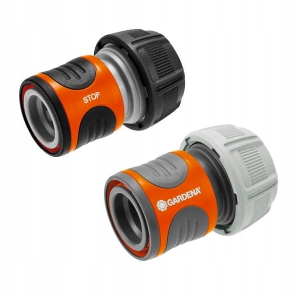 Gardena hurtigkoblinger 3/4" 18275 kobling uden stopventil og med stopventil til slange