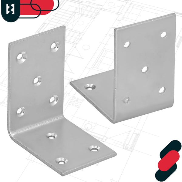 Kotarbau® Kirvesmiehen kulmaliitin ruostumatonta terästä sinkittyä 55 x 45 x 35 mm 50 kpl:n sarja