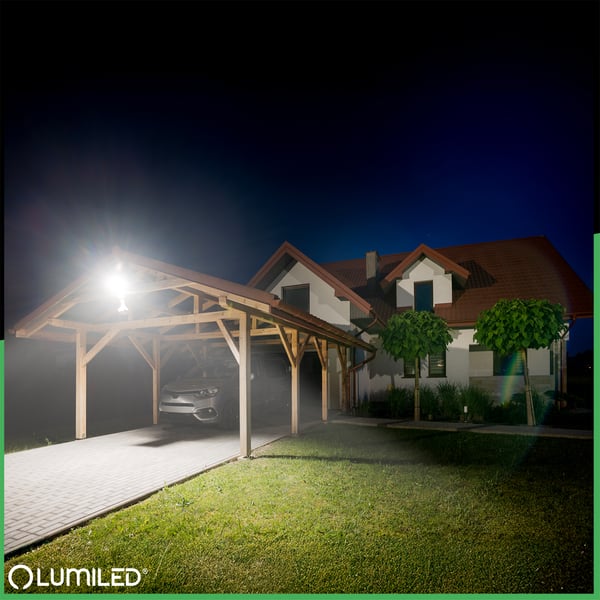 LED-valonheitin ZUNA2 50W 4500lm 4000K IP44 musta liiketunnistin LUMILED