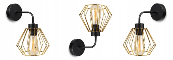 ELEGANT RETRO VÆGLAMPE MED TRÅD GULD LOFT