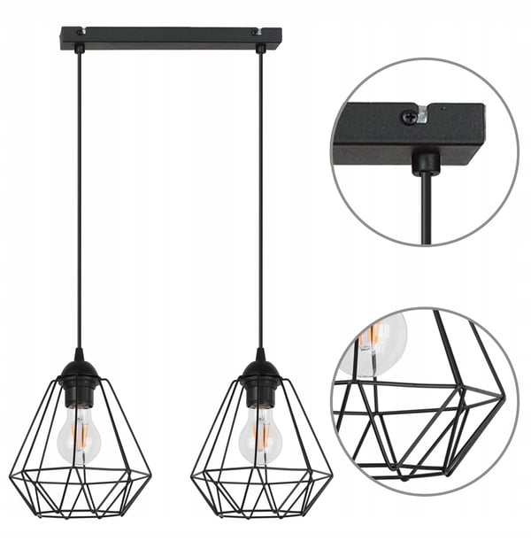 Lofthængelampe Diamond Loft Edison Retro