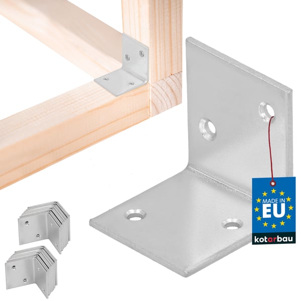 Kotarbau® Kirvesmiehen kulmaliitin ruostumatonta terästä sinkittyä 35 x 35 x 35 mm 25 kpl:n sarja