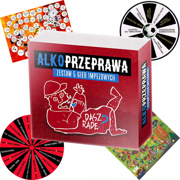 Alkoprawa brætspil til voksne - sæt med 5 selskabsspil