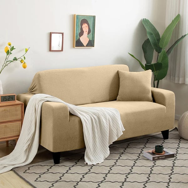 Sohvanpäällinen, 2-istuttava sohva, kamelinruskea jacquard