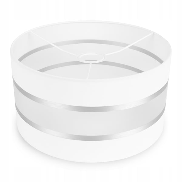 MODERNE LAMPESKÆRM 35 CM KROM STRIBE VALG AF 8 FARVER