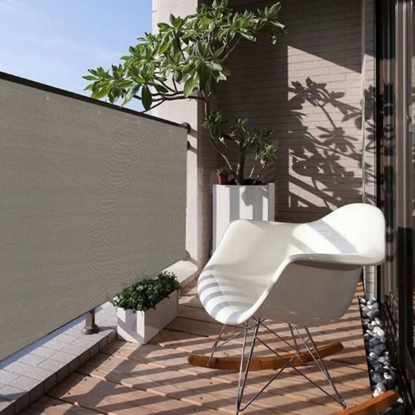 Balkonoverdækning, terrassemåtte, hegn, skyggenet, grå 1×7m GoGarden