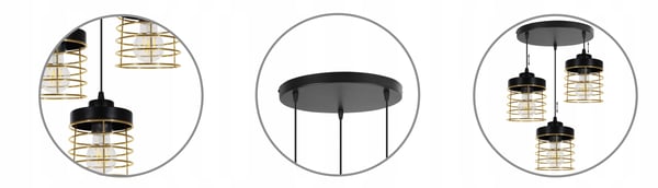 LOFTSLAMPE MED LED-LYKRONE MED GYLDEN TRÅD