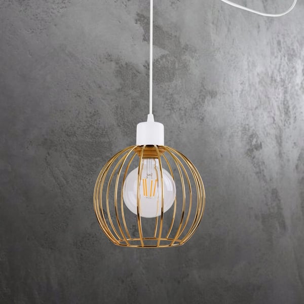 Lofthængende lampe med lysekrone i gylden edderkop-stil