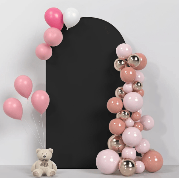 Materialovertrækshylster til ballonbueramme metalstativ til foto 1x2m sort