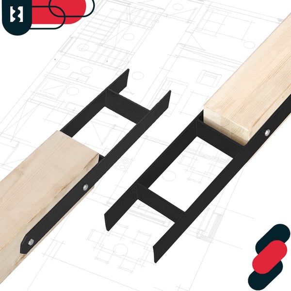Kotarbau® H-pilarijalusta upotukseen, kannatin, ankkuri, sinkittyä terästä, musta, 150 MM, 6 kpl:n sarja