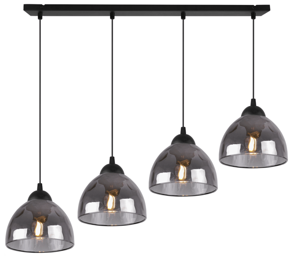 VENICE HÄNGLAMPA 4 PLATA GRAFITLAMPSKÄRMAR E27 E27