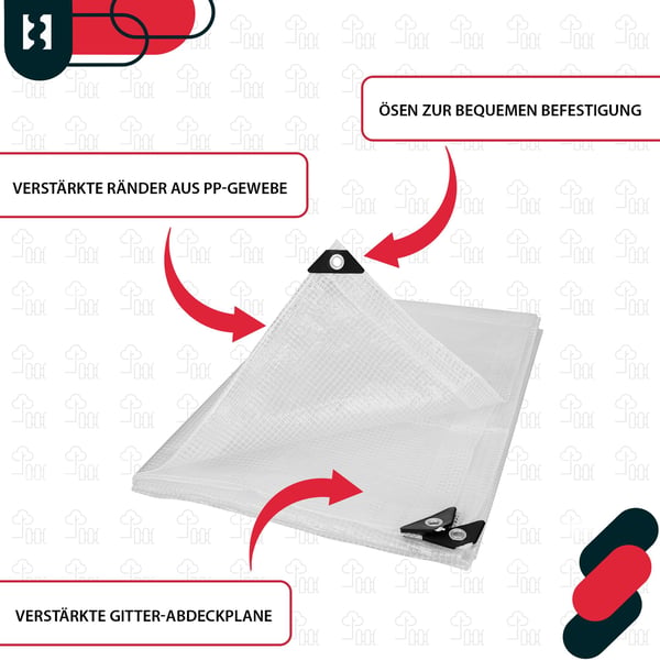 Pressu suojakalvo 2x3m läpinäkyvä peitekalvo 120g/m2