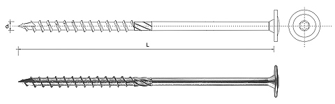 PUURUUVI TORX-KAULUKSELLA, SINKITTY, 10*200MM T40 - 50.0 KPL - SPKK 10*200