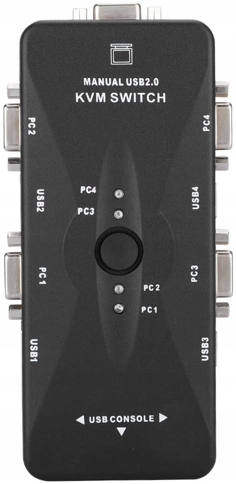 KVM-switch VGA 4x1-switch 3xUSB-hubblåda