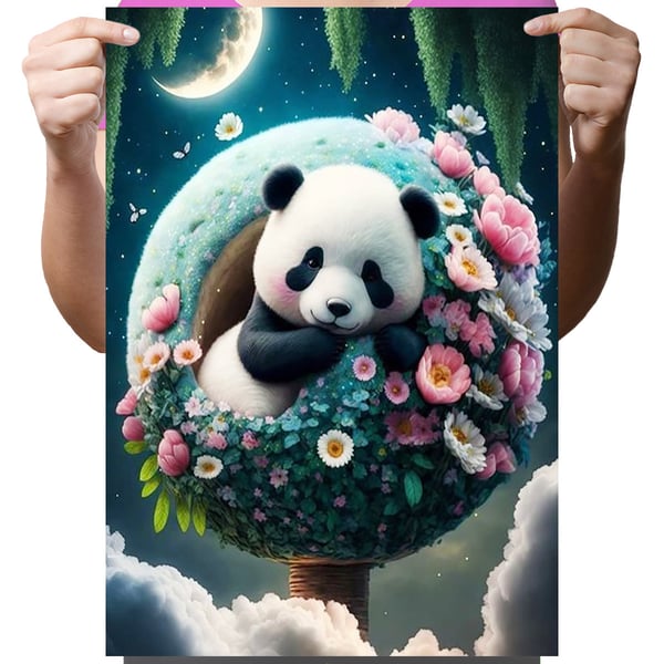 Ob_L_22 diamantmaling 30x40 dyr panda