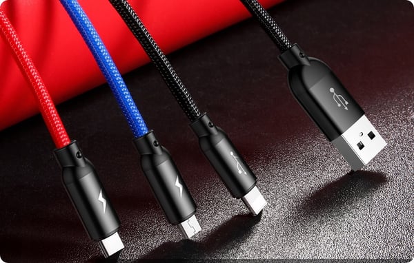 3-i-1 USB-kabel - USB-C, Lightning, micro USB 120 cm Baseus CAMLT-BSY01 op til 3,5A