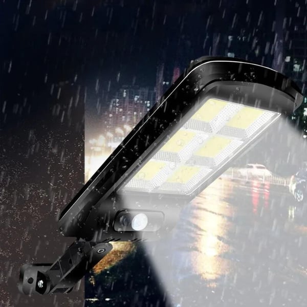 Solcellelampe 160 LED COB havelampe bevægelsessensor 3 tilstande fjernbetjening IP65 halogen