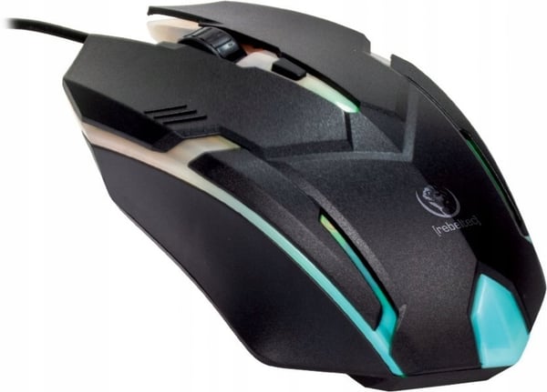 Rebeltec Neon Optisk Gamingmus med USB-kabel, svart