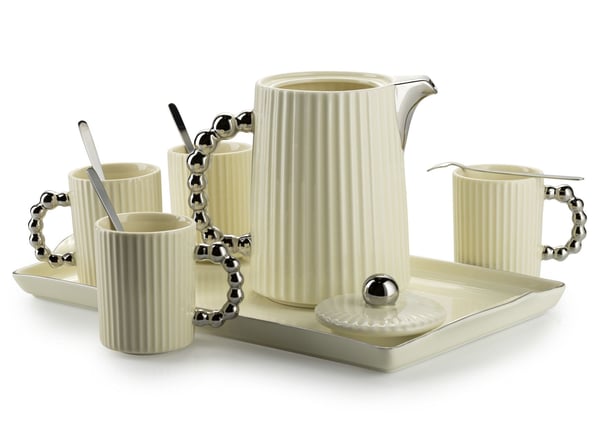 Luca Silver Cream kaffeset 6 st